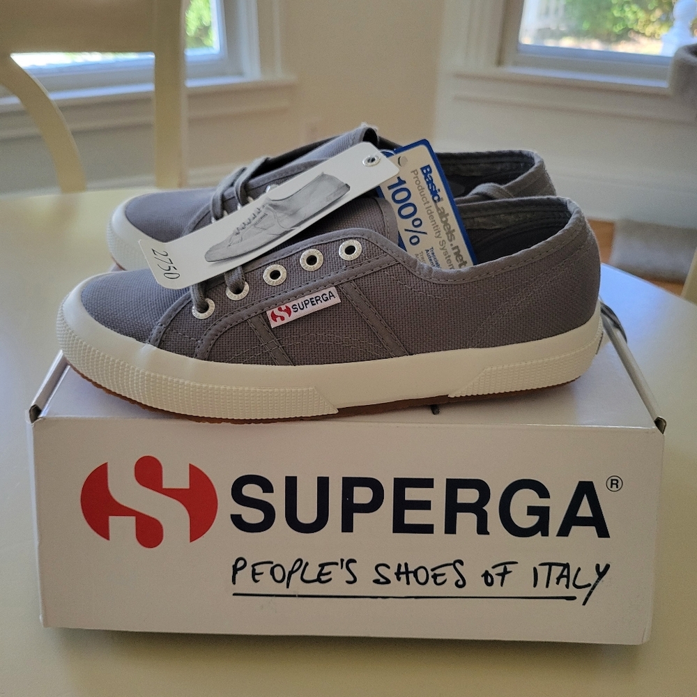 Superga NWT Unisex 2750 Cotu Classic Grey Sage Sneakers size 37.5